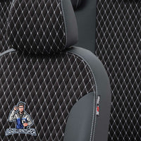 Thumbnail for Toyota Aygo Seat Cover Amsterdam Foal Feather Design Dark Gray Leather & Foal Feather