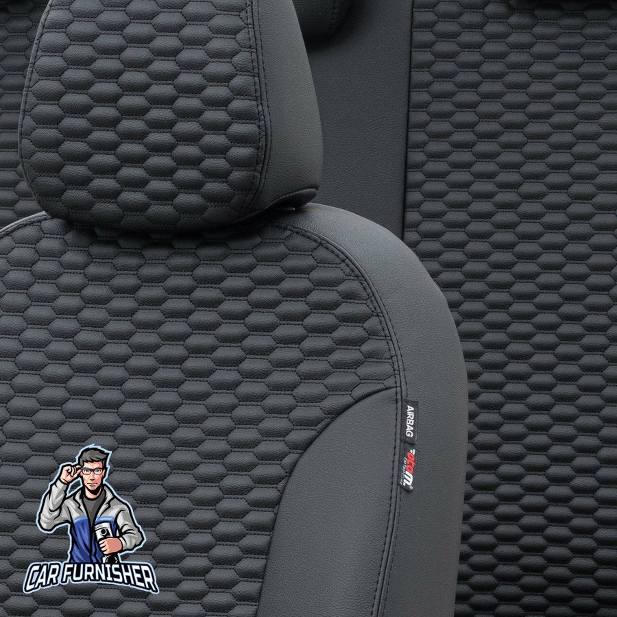 Nissan NV400 Seat Cover Madrid Foal Feather Design Black Leather