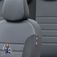 Thumbnail for Volvo S90 Seat Cover New York Leather Design Smoked Black Leather