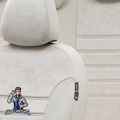 Volkswagen Jetta Seat Cover Milano Suede Design Ivory Leather & Suede Fabric