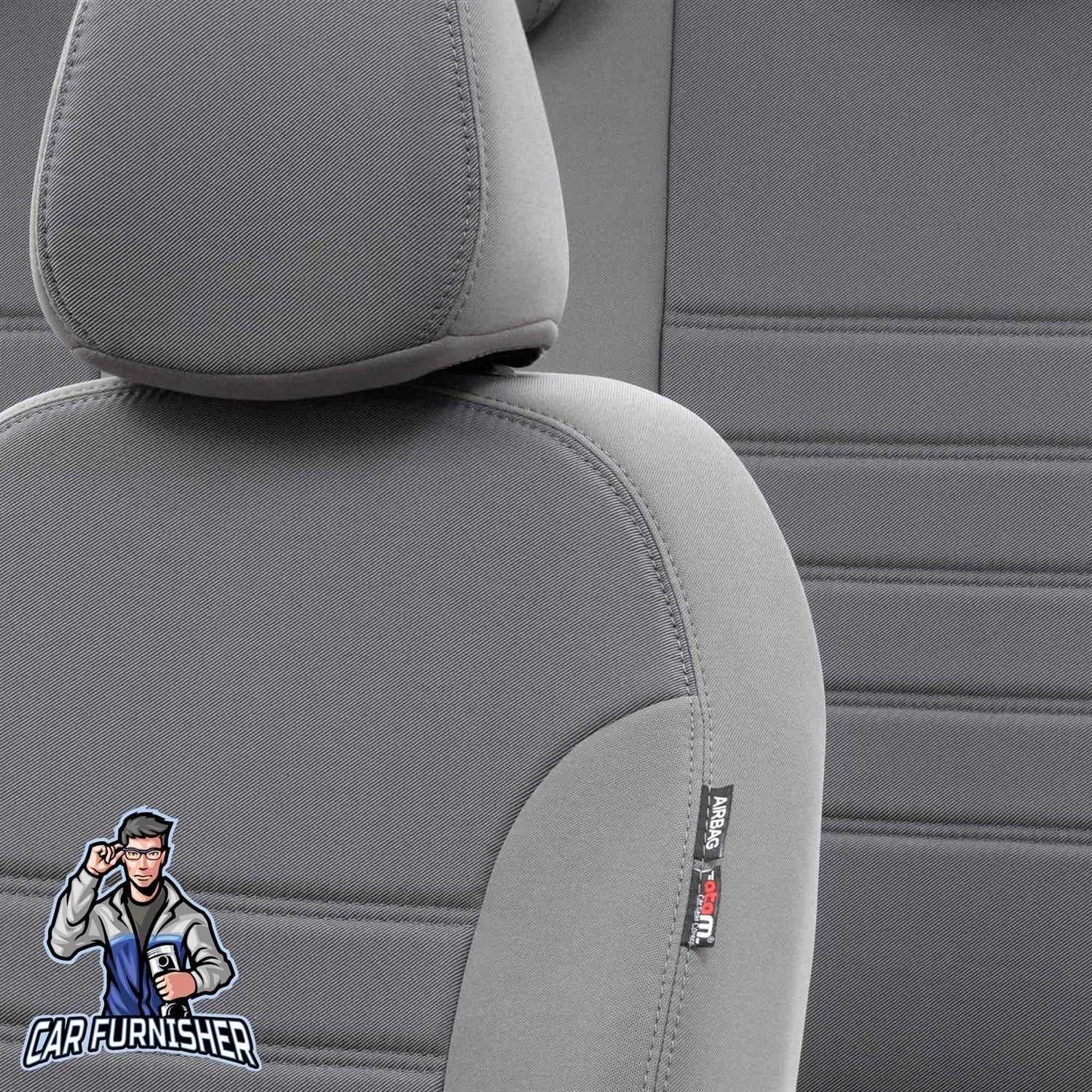 Renault Premium Seat Cover Original Jacquard Design Gray Front Seats (2 Seats + Handrest + Headrests) Jacquard Fabric