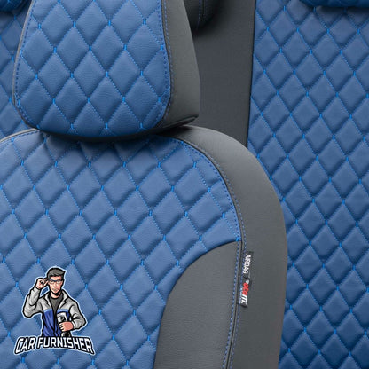 Tesla Model Y Seat Cover Madrid Leather Design Blue Leather