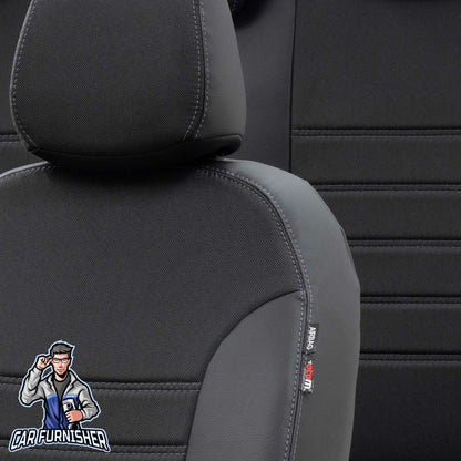 Volvo FH Seat Cover Paris Leather & Jacquard Design Black Leather & Jacquard Fabric