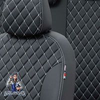 Thumbnail for Volkswagen Touareg Seat Cover Madrid Leather Design Dark Gray Leather