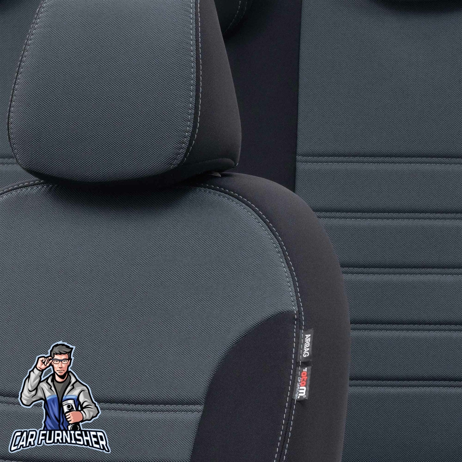 VW CC Comfort Car Seat Cover Coupe 2008-2017 3CC/3C8 Original Smoked Black Full Set (5 Seats + Handrest) Fabric