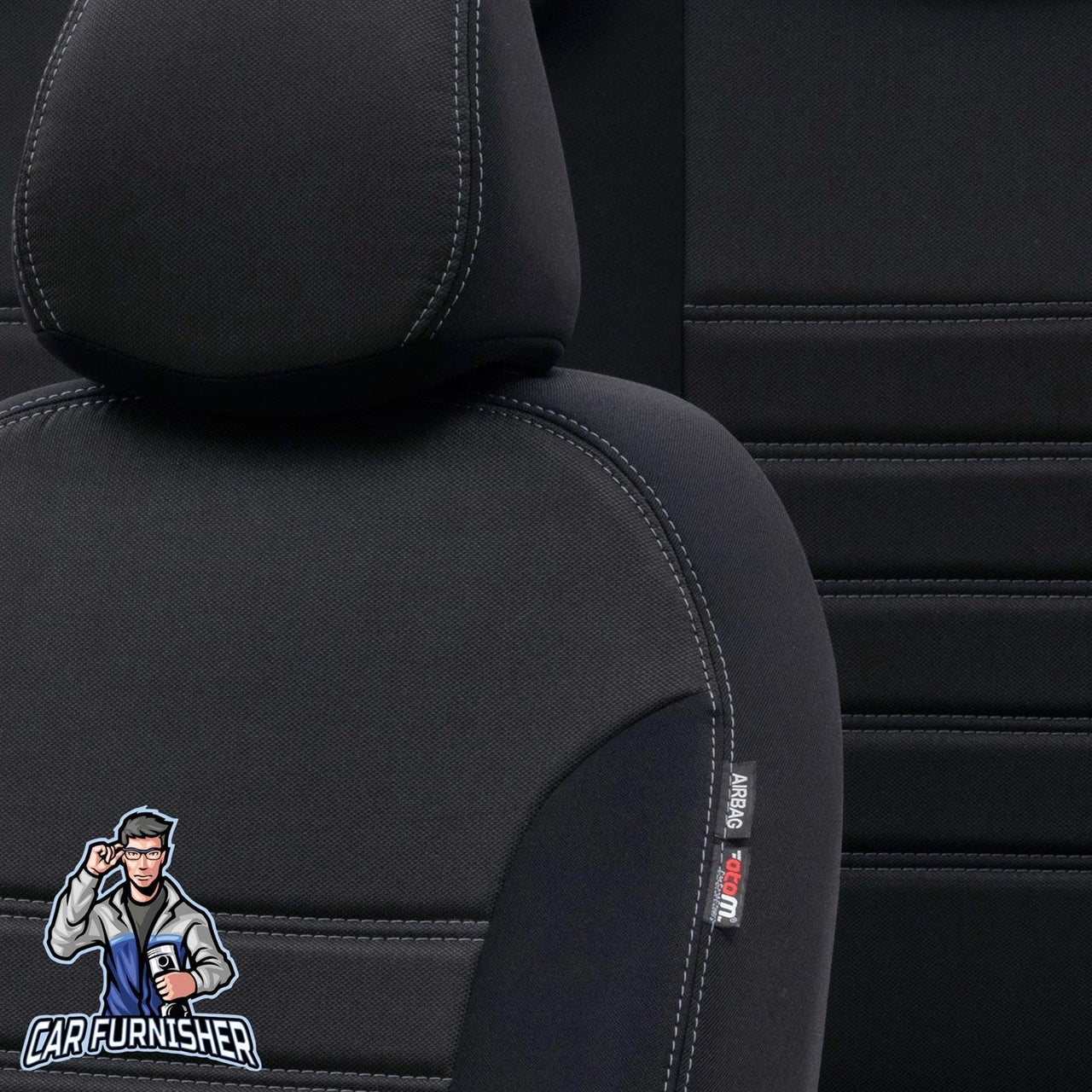 Volvo V70 Seat Cover Original Jacquard Design Black Jacquard Fabric