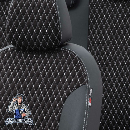 Volvo FH Seat Cover Amsterdam Foal Feather Design Dark Gray Leather & Foal Feather