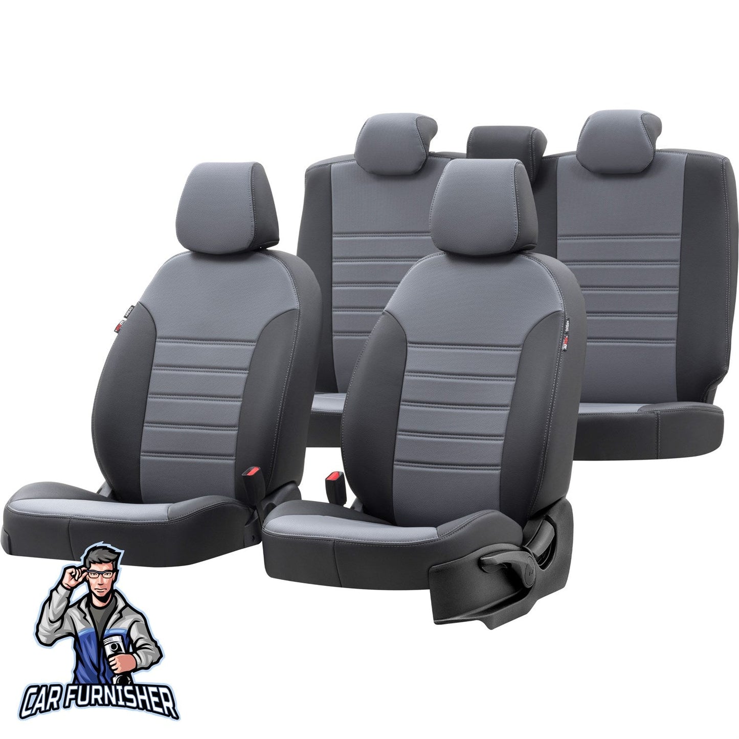 Tata Xenon Seat Covers Istanbul Leather Design Smoked Black Leather