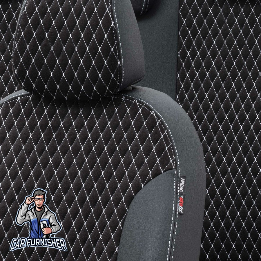 VW Caddy Car Seat Cover 2004-2023 2K/2KN Amsterdam Foal Feather Dark Gray Leather & Foal Feather