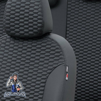 Kia Carens Seat Cover Madrid Foal Feather Design Black Leather