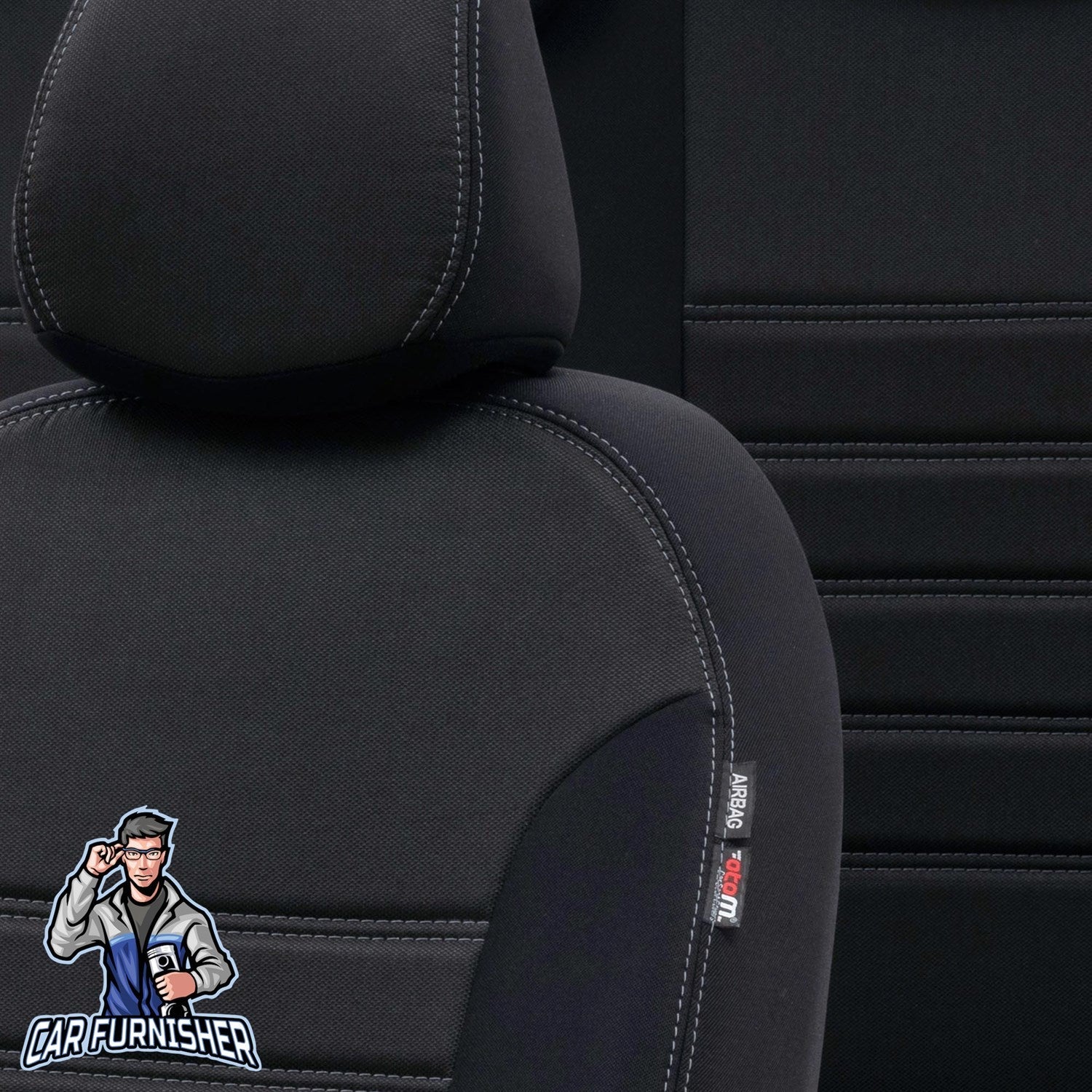 Volkswagen Sharan Seat Cover Tokyo Foal Feather Design Black Jacquard Fabric