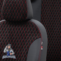 Thumbnail for Volkswagen ID.4 Seat Cover Amsterdam Foal Feather Design Red Leather & Foal Feather