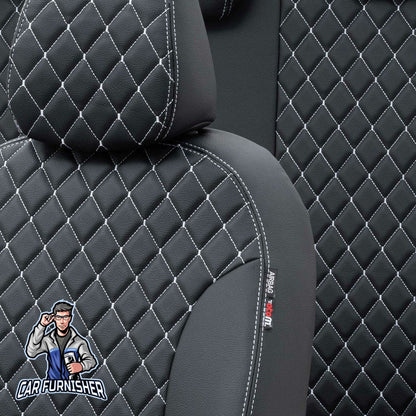 Toyota Yaris Seat Cover Madrid Leather Design Dark Gray Leather