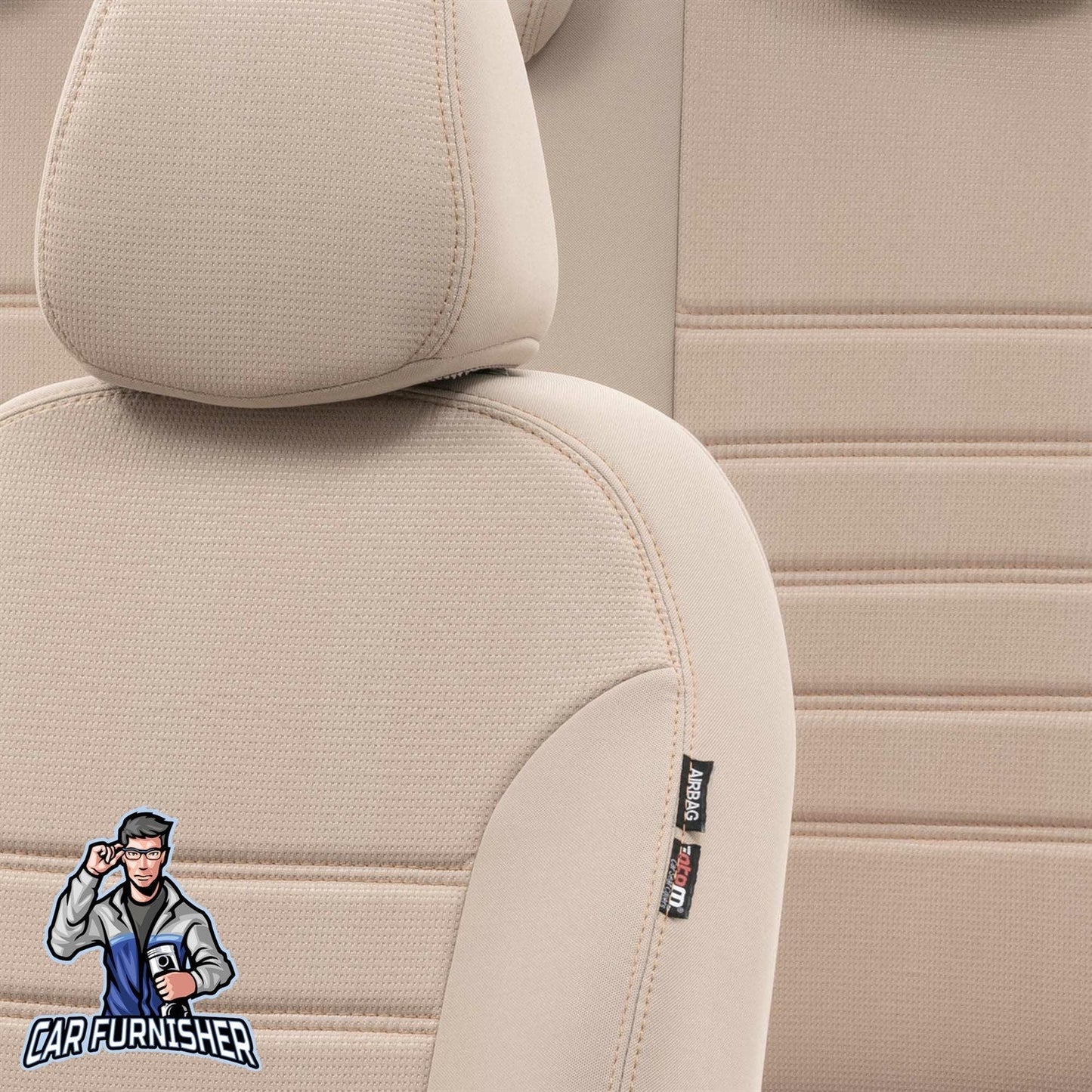 Volvo S90 Seat Cover Original Jacquard Design Beige Jacquard Fabric