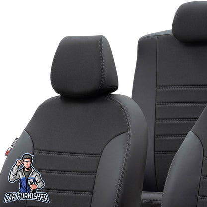 Mazda CX3 Seat Cover Paris Leather & Jacquard Design Black Leather & Jacquard Fabric