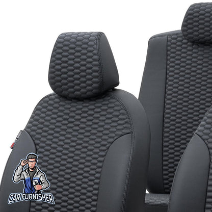 Volkswagen Sharan Seat Cover Madrid Foal Feather Design Dark Gray Leather