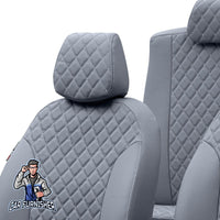 Thumbnail for Volkswagen Scirocco Seat Cover Madrid Leather Design Dark Gray Leather