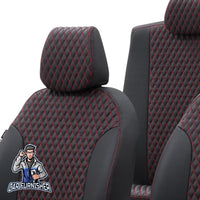 Thumbnail for Man TGS Seat Cover Amsterdam Leather Design Red Front Seats (2 Seats + Handrest + Headrests) Leather