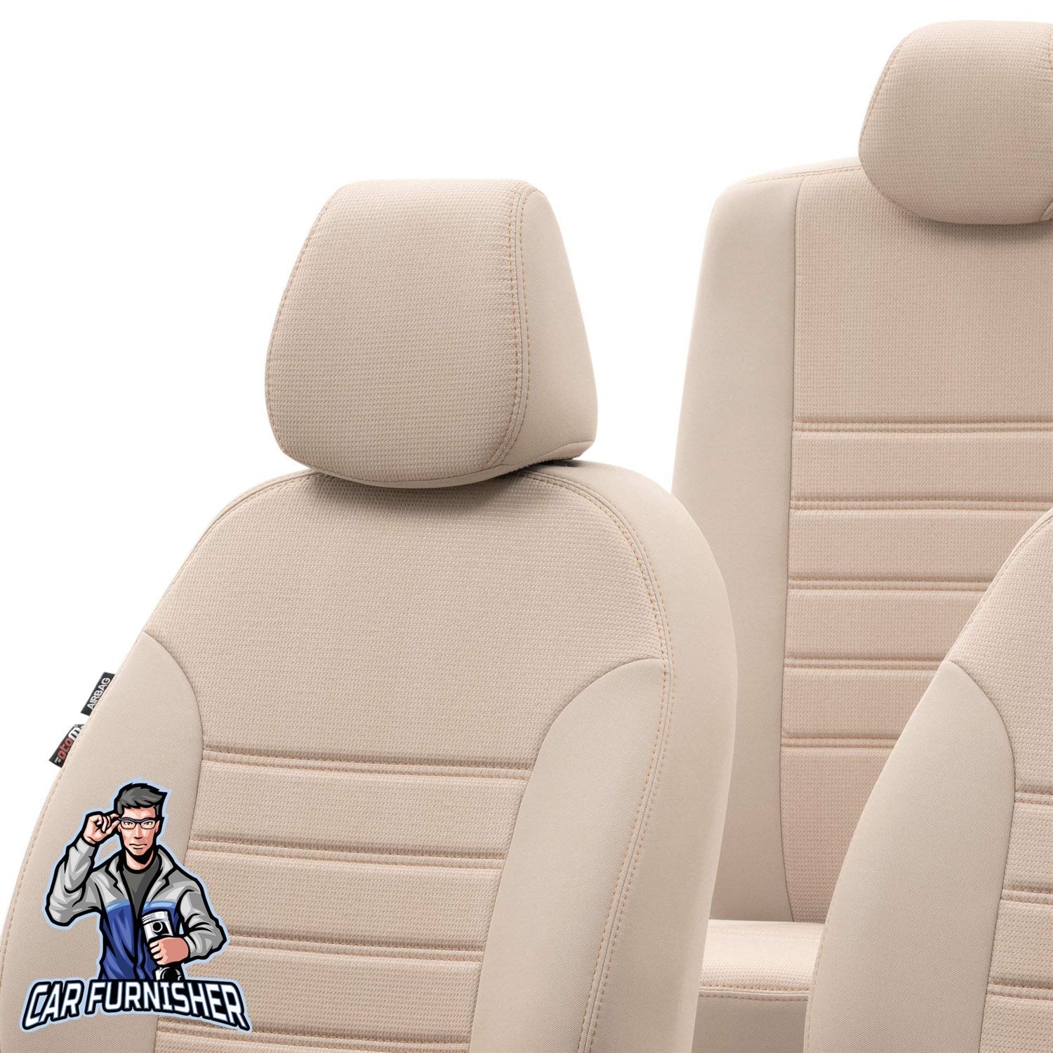 Toyota Yaris Seat Cover Original Jacquard Design Dark Beige Jacquard Fabric