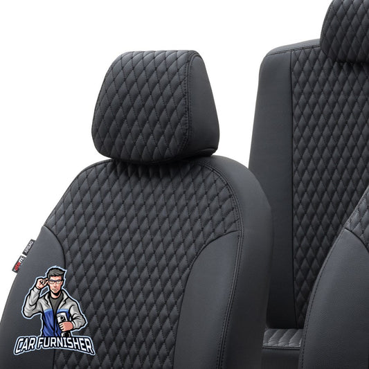 VW Tiguan Car Seat Cover 2007-2023 Custom Amsterdam Design Black Full Set (5 Seats + Handrest) Full Leather