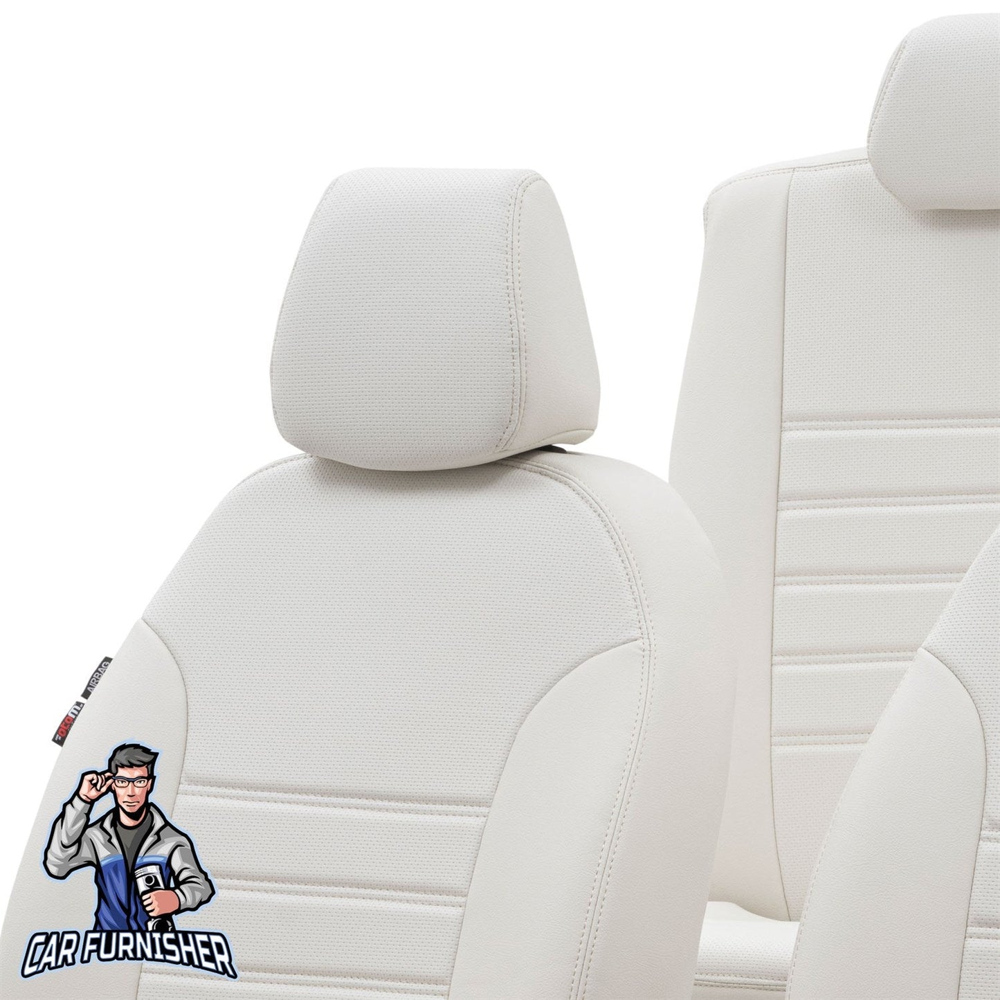 Renault 19 Seat Cover New York Leather Design Ivory Leather
