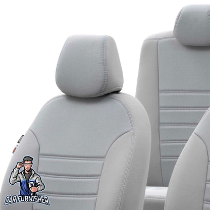 Nissan NV300 Seat Cover New York Leather Design Light Gray Jacquard Fabric