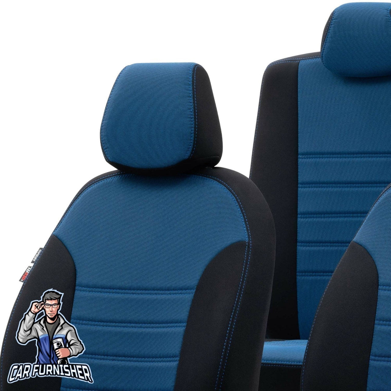 Man TGS Seat Cover Original Jacquard Design Blue Front Seats (2 Seats + Handrest + Headrests) Jacquard Fabric