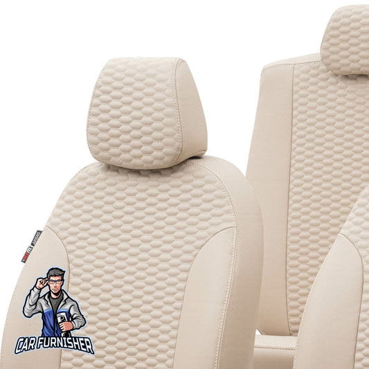 VW Amarok Car Seat Cover 2010-2023 2H Tokyo Design Beige Full Set (5 Seats + Handrest) Full Leather
