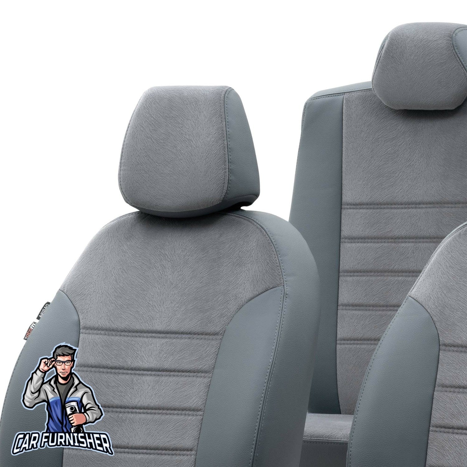 Renault Premium Seat Cover London Foal Feather Design Smoked Front Seats (2 Seats + Handrest + Headrests) Leather & Foal Feather