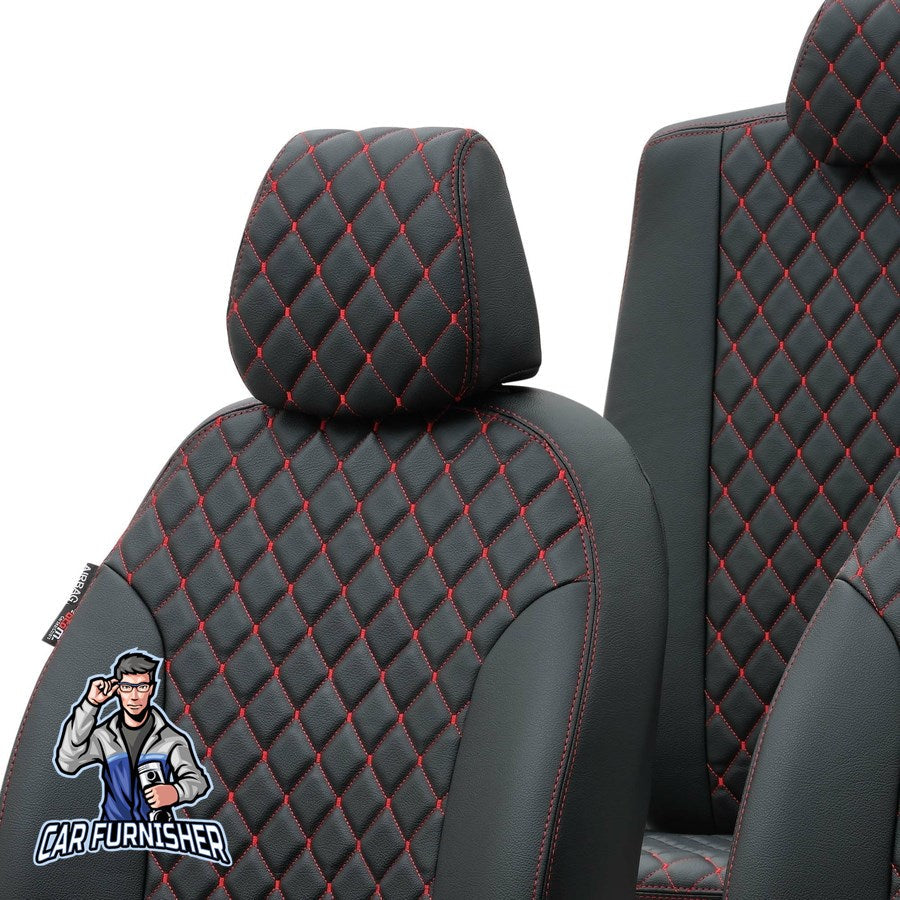 Volvo V40 Car Seat Cover 2013-2023 T2/T3/T4/T5/D2/D3 Madrid Design Dark Gray Full Set (5 Seats + Handrest) Full Leather