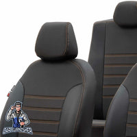 Thumbnail for Toyota Aygo Seat Cover Paris Leather & Jacquard Design Dark Beige Leather & Jacquard Fabric