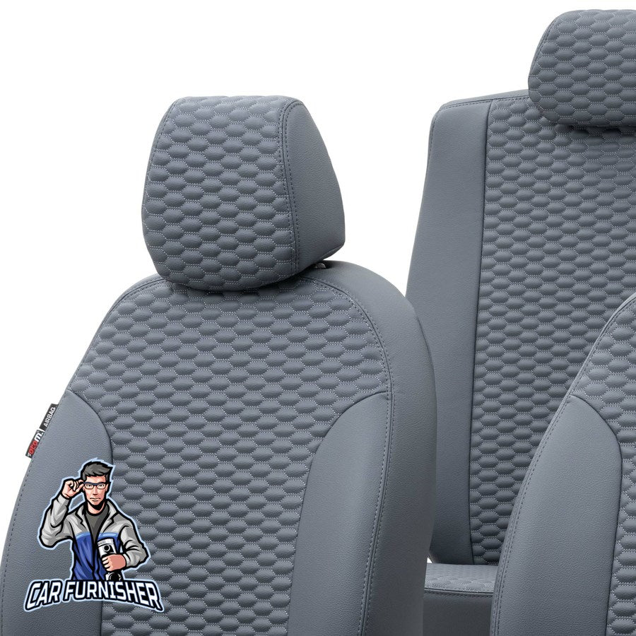 Tesla Model 3 Car Seat Cover 2017-2023 Custom Tokyo Design Dark Gray Full Set (5 Seats + Handrest) Full Leather