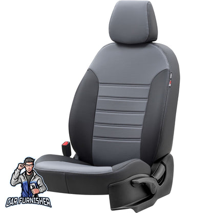 Isuzu L35 Seat Cover Istanbul Leather Design Smoked Black Leather
