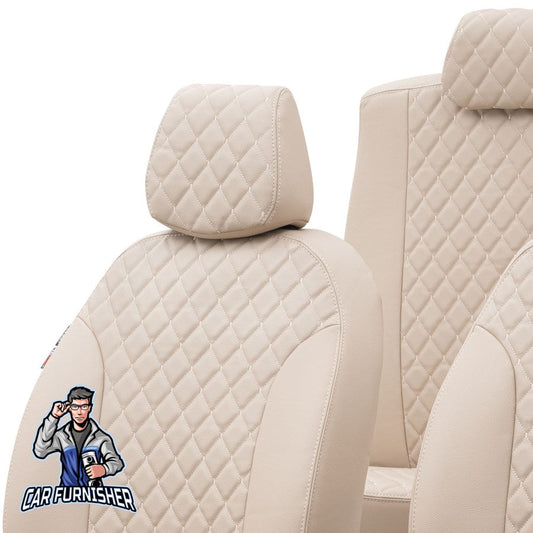 Toyota Corolla Car Seat Cover 1992-2023 E110 to E210 Madrid Design Beige Full Set (5 Seats + Handrest) Full Leather