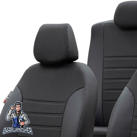 Volkswagen Touran Seat Cover Paris Leather & Jacquard Design Black Leather & Jacquard Fabric