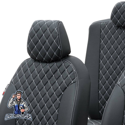 Tata Xenon Seat Covers Madrid Leather Design Dark Gray Leather