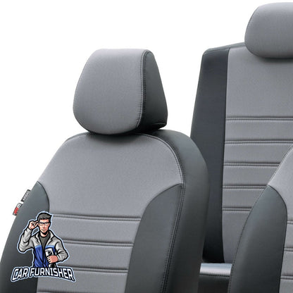 Tata Xenon Seat Covers Paris Leather & Jacquard Design Gray Leather & Jacquard Fabric