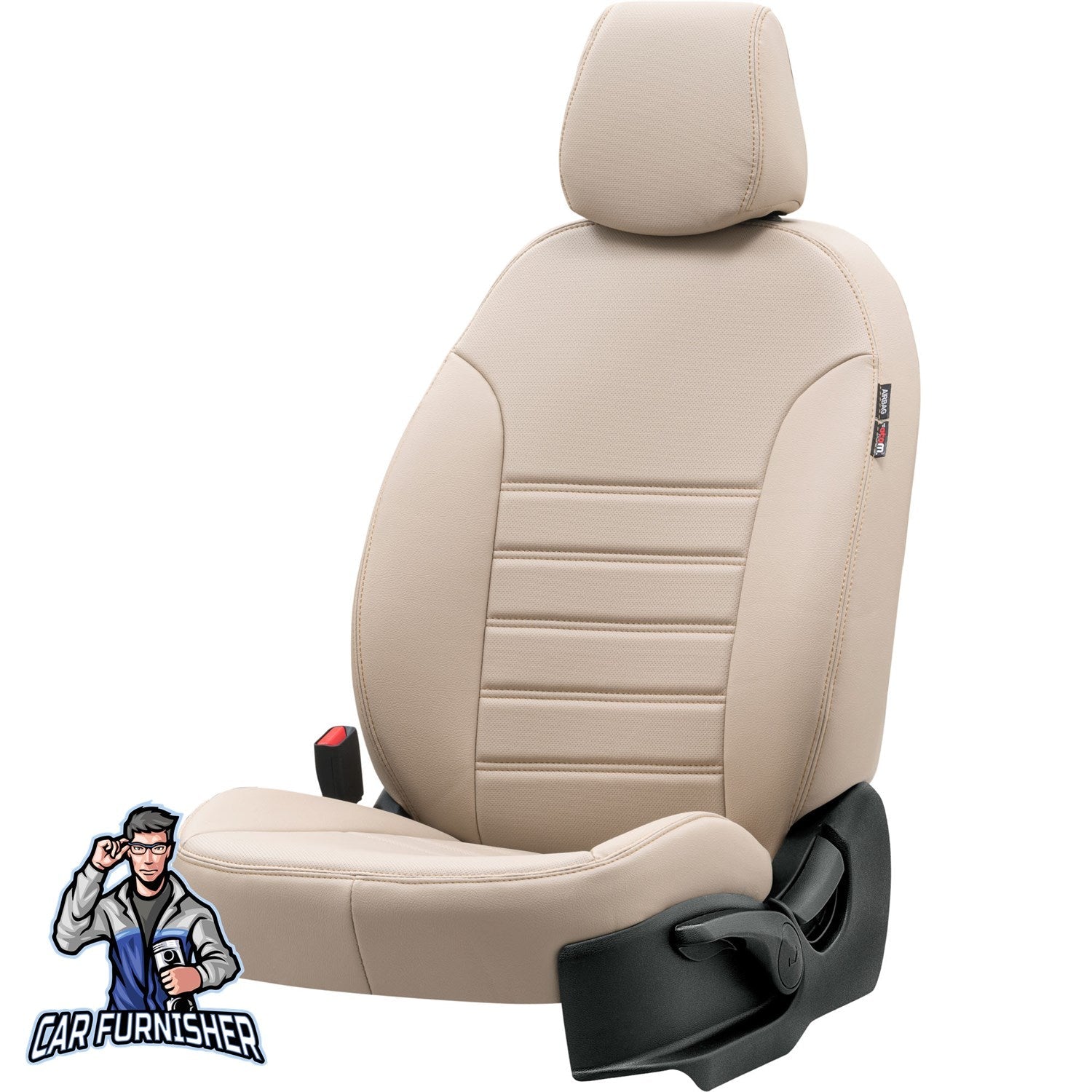 Volvo V40 Car Seat Cover 2013-2023 T2/T3/T4/T5/D2/D3 Istanbul Beige Full Set (5 Seats + Handrest) Leather & Fabric