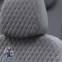 Thumbnail for Volvo V50 Seat Cover Amsterdam Foal Feather Design Smoked Black Leather & Foal Feather