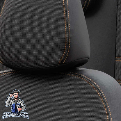 Toyota Corolla Seat Cover Paris Leather & Jacquard Design Dark Beige Leather & Jacquard Fabric