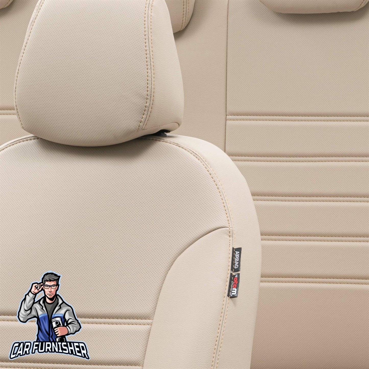 Volkswagen CC Seat Cover Istanbul Leather Design Beige Leather