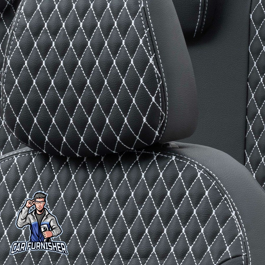 Skoda Roomstar Seat Cover Amsterdam Leather Design Dark Gray Leather
