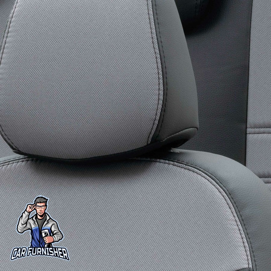 Scania G Seat Cover Paris Leather & Jacquard Design Gray Front Seats (2 Seats + Handrest + Headrests) Leather & Jacquard Fabric