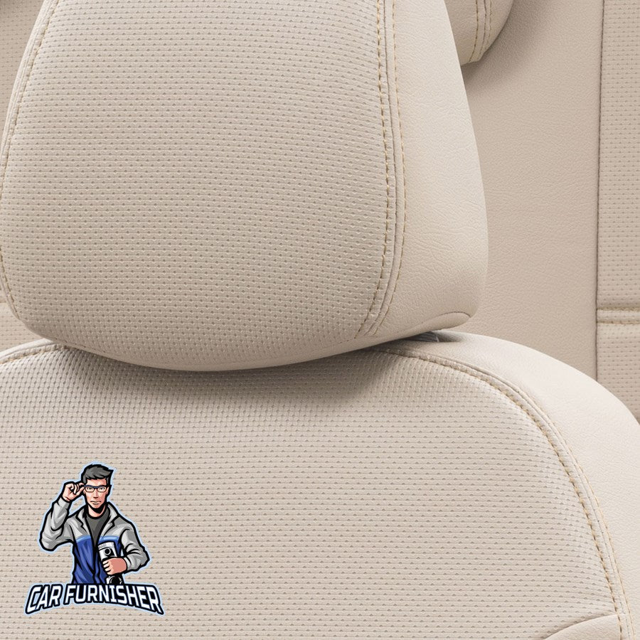 Volvo S60 Car Seat Cover 2000-2018 T4/T5/T6/T8/D5 New York Design Beige Full Set (5 Seats + Handrest) Leather & Fabric