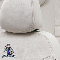 Thumbnail for Scania R Seat Cover Milano Suede Design Ivory Front Seats (2 Seats + Handrest + Headrests) Leather & Suede Fabric