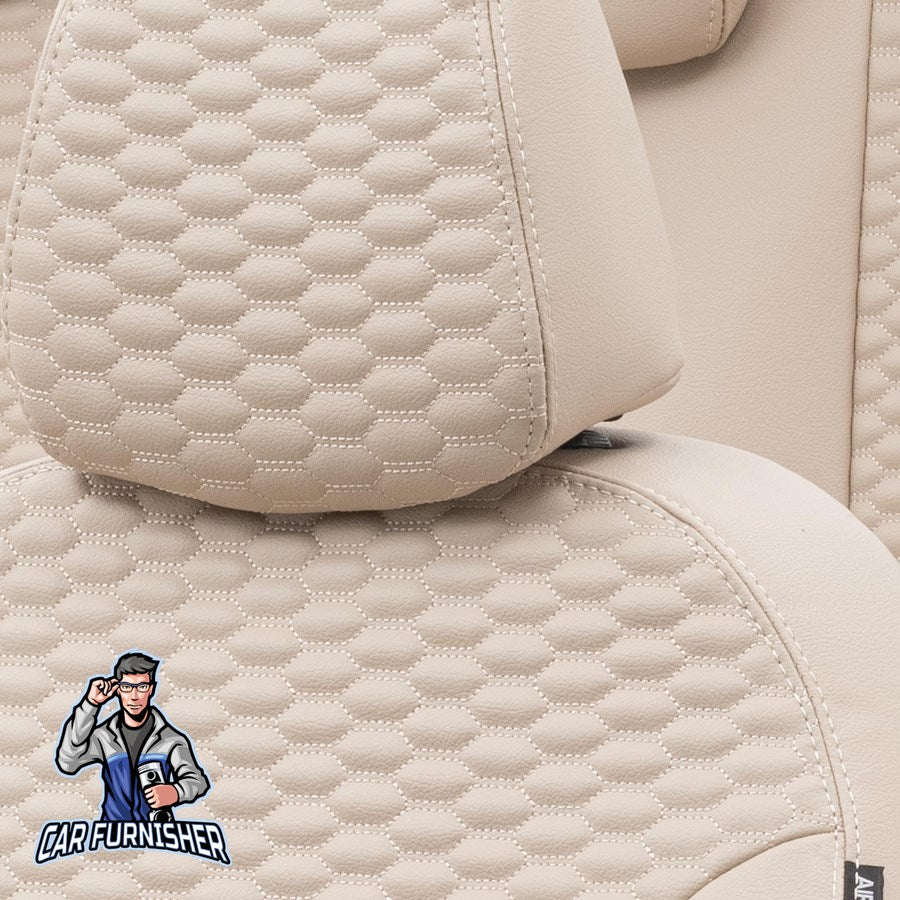 Mercedes Arocs Seat Cover Tokyo Leather Design Beige Front Seats (2 Seats + Handrest + Headrests) Leather