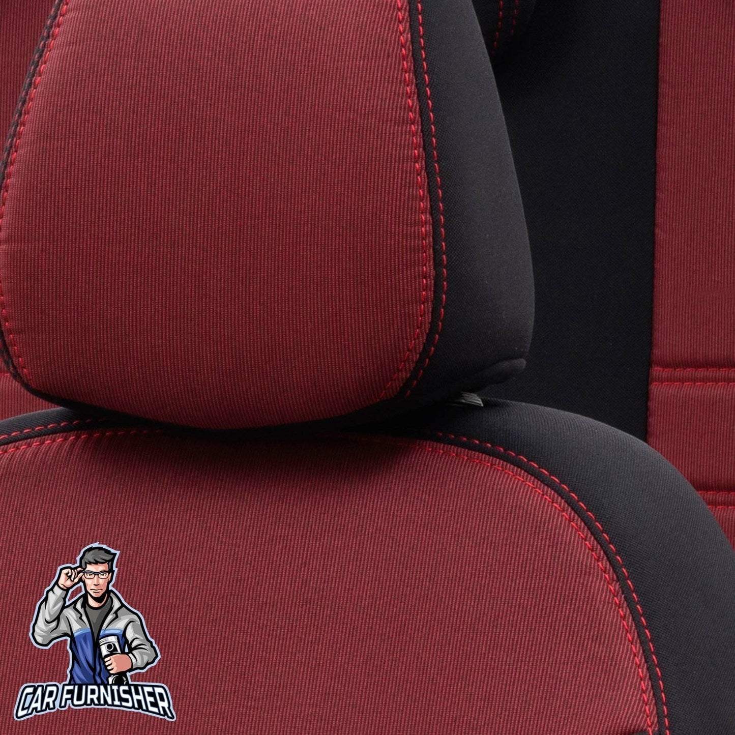 Tesla Model Y Seat Cover Original Jacquard Design Red Jacquard Fabric