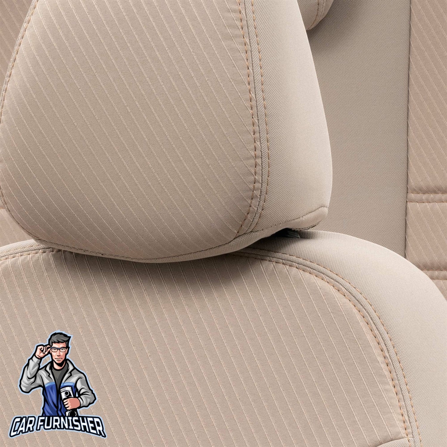 Volvo XC40 Seat Cover Original Jacquard Design Dark Beige Jacquard Fabric