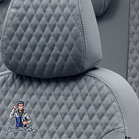 Thumbnail for Man TGS Seat Cover Amsterdam Leather Design Smoked Black Front Seats (2 Seats + Handrest + Headrests) Leather