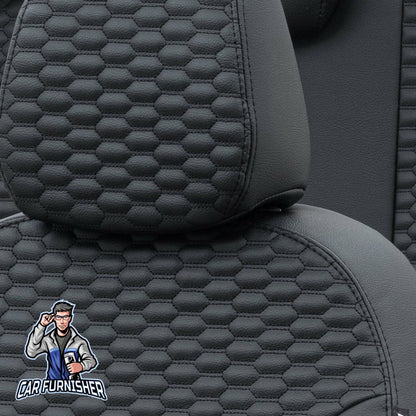 Nissan NV400 Seat Cover Madrid Foal Feather Design Black Leather